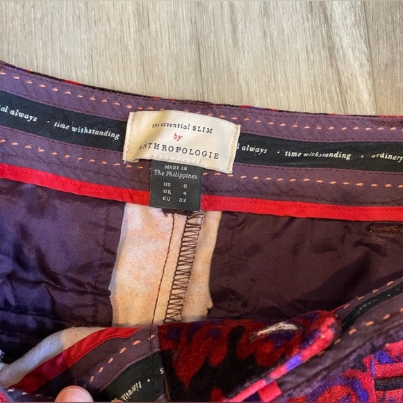 Brand new velour floral pants by Anthropologie, show stopper pants. - Picture 5 of 5